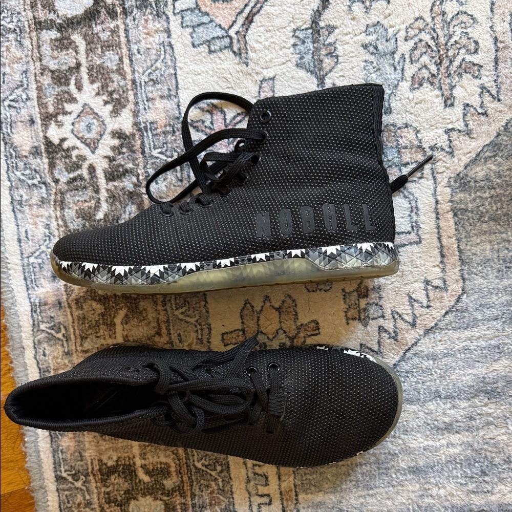 NOBULL Black High-Top Trainers with Patterned Sole